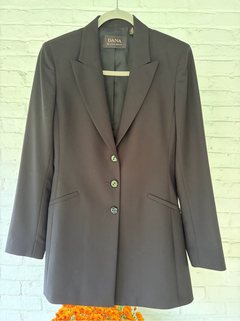 DANA BUCHMAN Women’s Black Wool Blazer Jacket